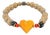 Murano Glass Yellow Heart Gold Hematite Stone Beaded Bracelet For Sale