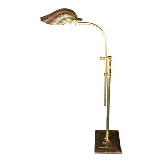 1960s Vintage Brass Shell Floor Lamp For Sale