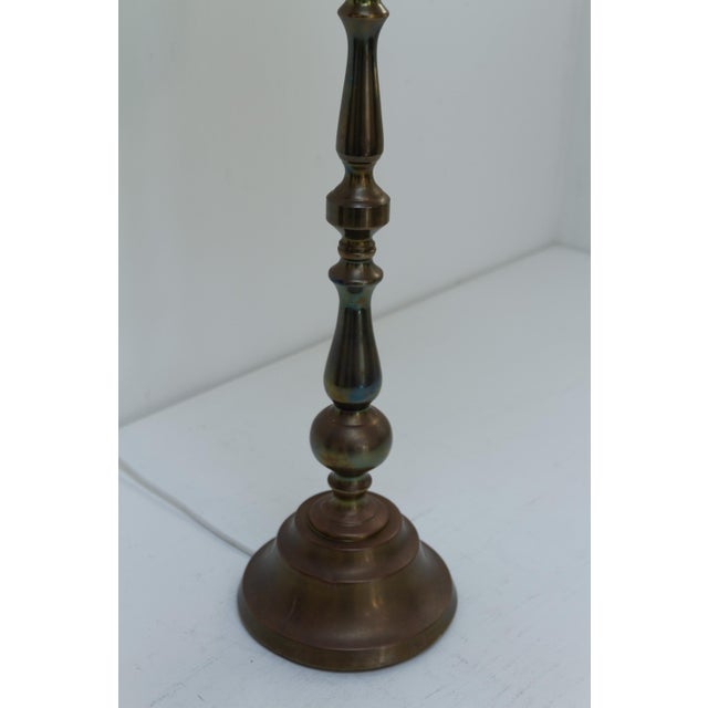 Metal Tall Danish Brass Table Lamp, 1910s For Sale - Image 7 of 18