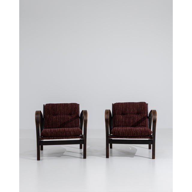 Pair Of H-237 Upholstered Bentwood Armchairs By Kozelka And Kropacek For Sale - Image 9 of 11