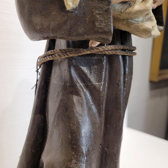 Spanish School Artist, Sculpture of Saint Anthony of Padua with the Child, Late 18th Century, Wood For Sale - Image 15 of 18