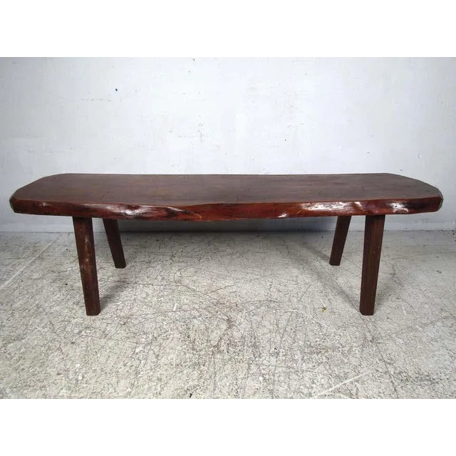 Wood Rustic Tree-Slab Coffee Table For Sale - Image 7 of 7
