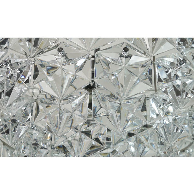 Silver Mid-Century Chandelier in Crystal Glass and Chrome Plated Metal with 66 Glass Prisms from Kinkeldey, 1960s For Sale - Image 8 of 14
