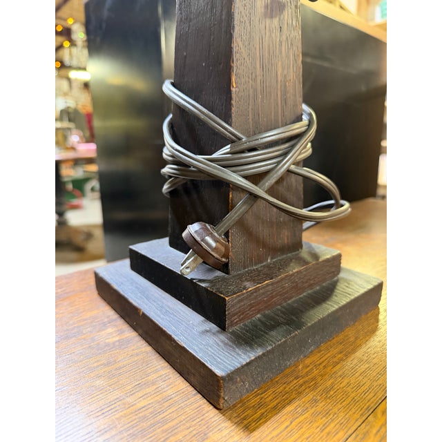 Arts & Crafts Green Slag Glass Table or Desk Lamp For Sale In New York - Image 6 of 11