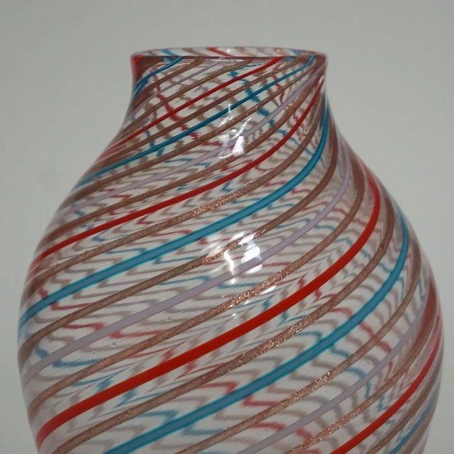Italian Multicolored Canne Vase from Fratelli Toso, 1965 For Sale - Image 3 of 7