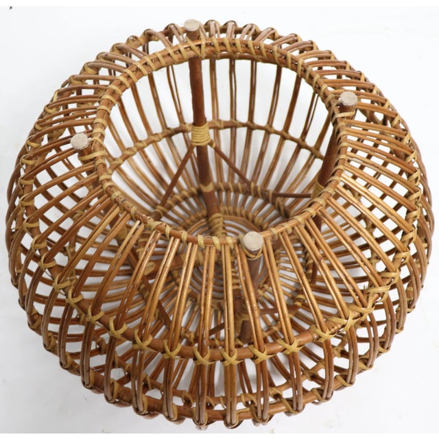 Wood Vintage Albini Ottoman Pouf in Natural Finish For Sale - Image 7 of 8