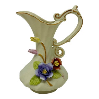 Vintage Nuova Capodimonte Italian Porcelain Small Pitcher / Bud Vase 1950s-1970s For Sale