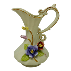 Vintage Nuova Capodimonte Italian Porcelain Small Pitcher / Bud Vase 1950s-1970s