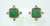 Classy and chic Francesca Romana clip on earrings featuring fluted emerald green glass set in gold plated metal and...