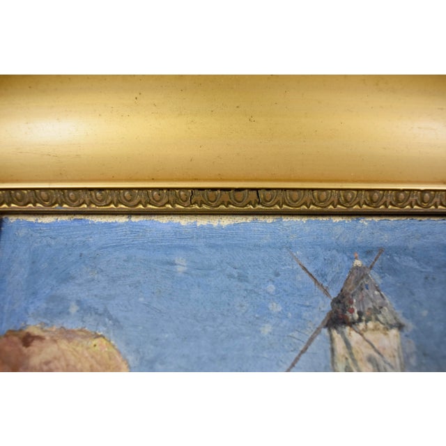 French Landscape Oil on Linen in Gold Leaf Frame, Signed & Dated 1919 For Sale In Philadelphia - Image 6 of 13