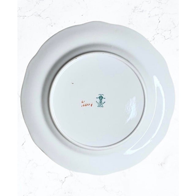 Rare 12 Antique Crown Staffordshire Dinner Plates | Fine Porcelain For Sale - Image 10 of 10