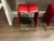 Contemporary Red Leather Barstools Attributed to B&b Italia For Sale - Image 3 of 5