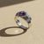 Modern Square-Cut Amethyst Architectural Silver Cocktail Ring, Size 7.5 For Sale - Image 3 of 5