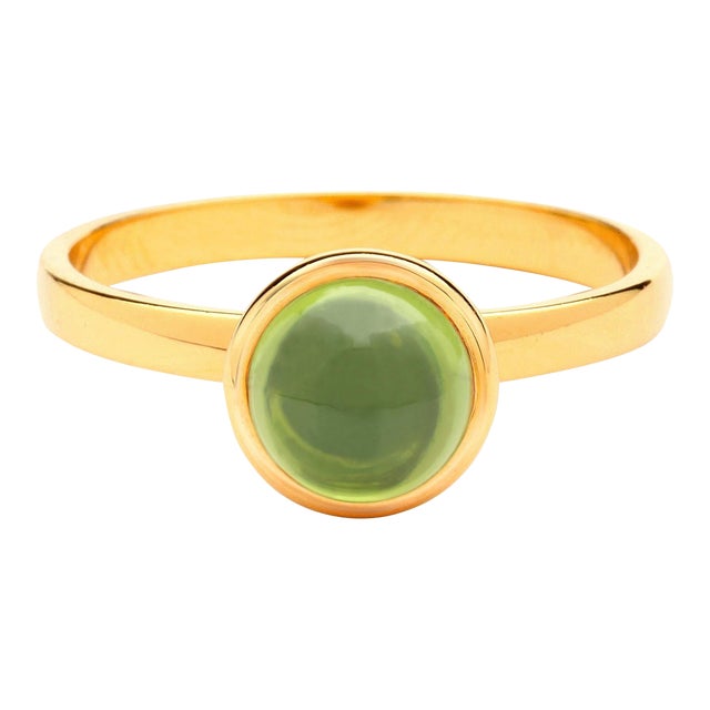 Syna Yellow Gold Small Peridot Ring For Sale