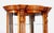 A Pulaski Furniture Company serpentine front oak curio cabinet. The cabinet has three adjustable glass shelves, and one...