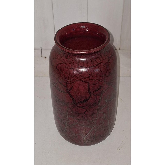 Vintage German Red Marbled Ceramic Vase, 1970s, in Very Good conditions. Designed 1970 to 1979