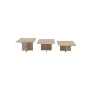 Italian Travertine Coffee Tables, 1980s, Set of 3