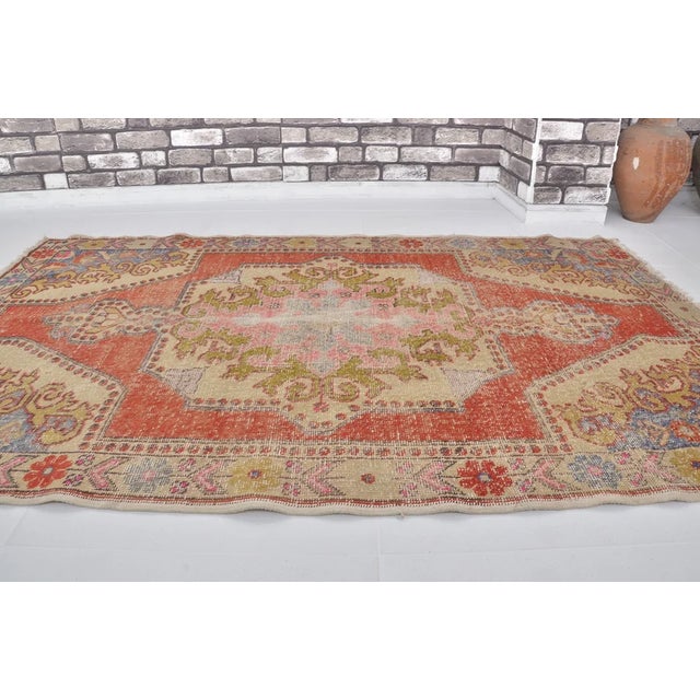 1950s Oushak Vintage Turkish Carpet For Sale - Image 5 of 11