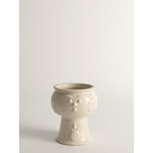 Scandinavian Modern White Porcelaine Face Vase by Ancher Iversen For Sale - Image 5 of 13