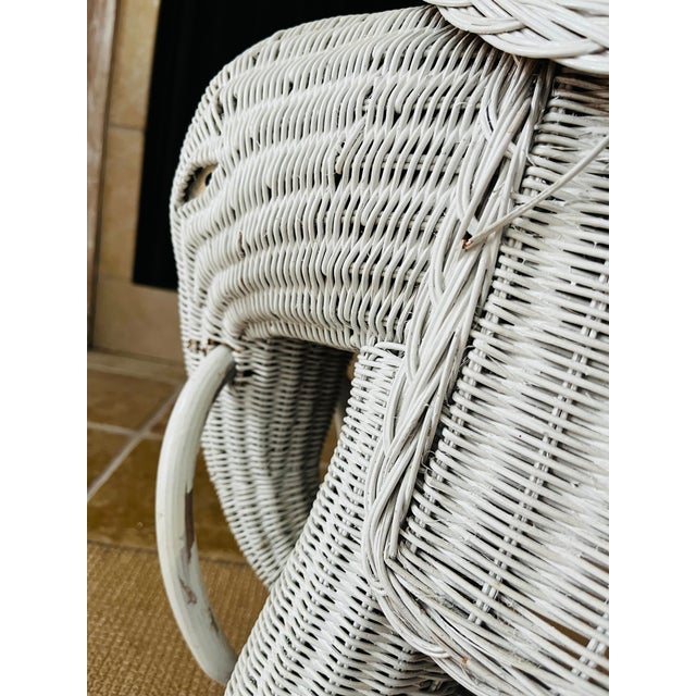 Vintage Wicker Elephant Side Table For Sale - Image 4 of 9