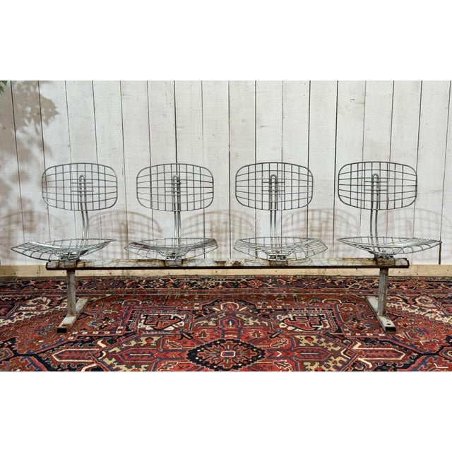 Silver Trellis Series Four-Seater Bench by Michel Cadestin for Beaubourg, 1970s For Sale - Image 8 of 18