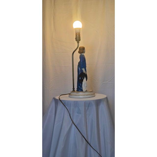Vintage Pinkie & Blue Boy Figural Table Lamps – Matching Pair For Sale - Image 9 of 17