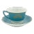 Vintage Fontainebleau Miami Beach Hotel Blue Coffee Cup & Saucer For Sale