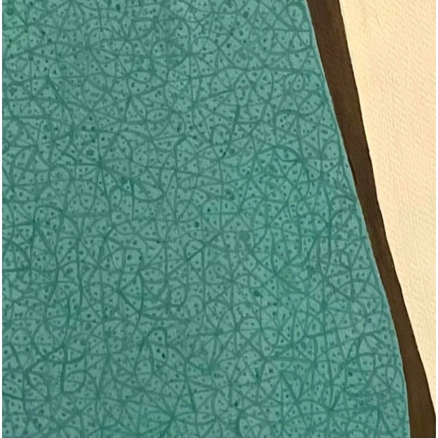 2020s Sarah Vaaler Abstract Mid-Century Style Modern Shapes Acrylic Painting For Sale - Image 5 of 6