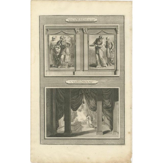 Baroque Pieter Mortier, High Priest and Levites and God Speaks in the Holy of Holies, 1700, Engraving For Sale - Image 3 of 12