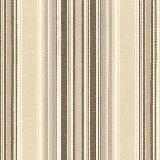 Sample - Schumacher Ridge Stripe Fabric in Sand For Sale