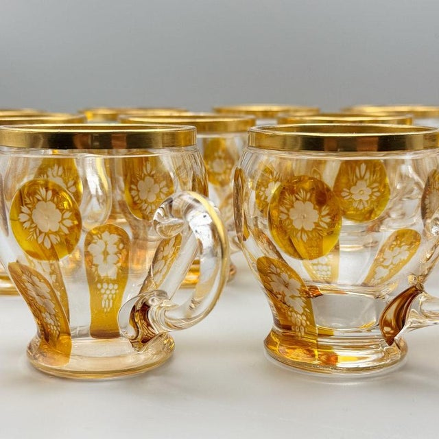 Antique Bohemienne Glasses from Harrach, 1890s, Set of 12 For Sale - Image 4 of 12