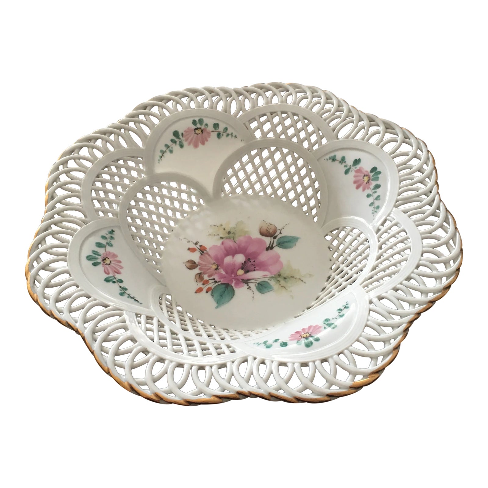 PORCELAIN SUMI スミルーマニア　手描き模様磁器　ボウル sumi-romania-reticulated-white