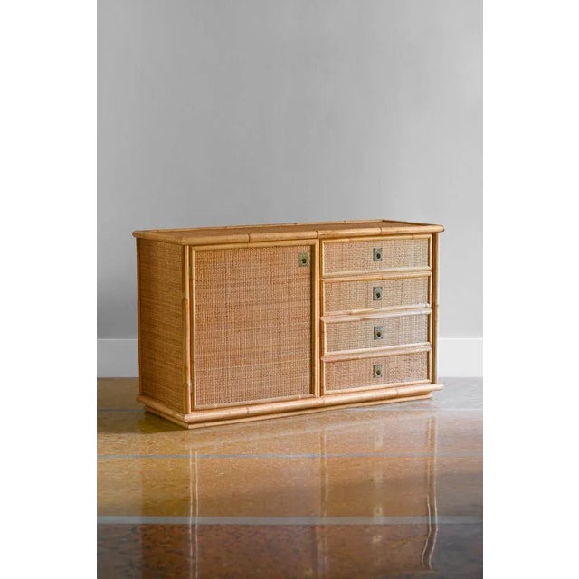 Hand-Wrapped Sideboard in Rattan and Bamboo, 1970 For Sale - Image 9 of 9