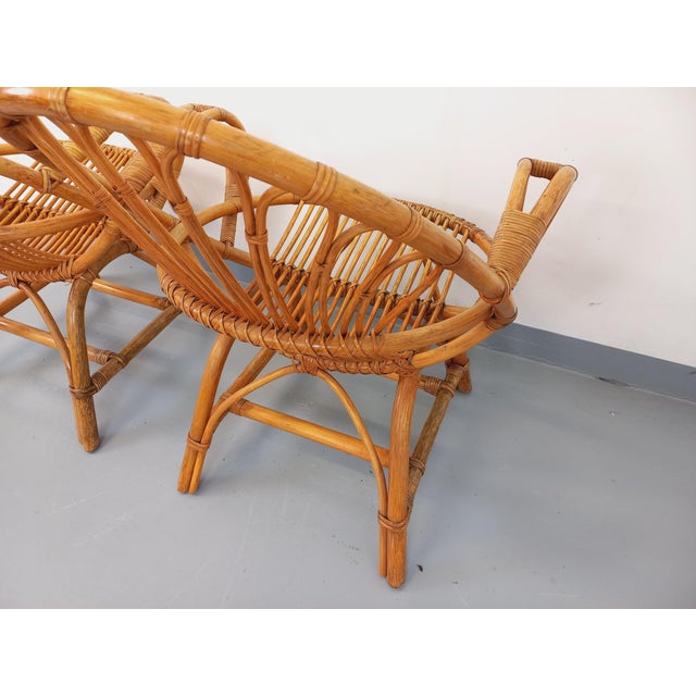 Set of Vintage Rattan Armchairs, 1960s For Sale - Image 13 of 18