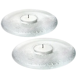 Crystal Candleholders from Iittala, Finland, Set of 2
