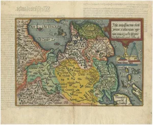 Antique Map of Friesland in Decorative Hand-Colouring, 1600
