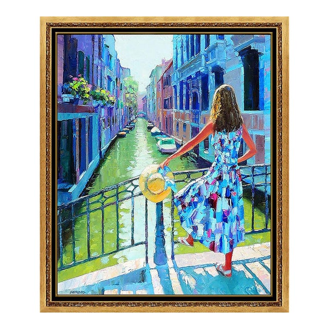 Late 20th Century A Pause By The Canal, Howard Behrens For Sale