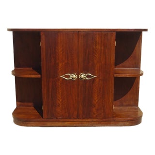 Small Art Deco Walnut Bookcase, 1940s For Sale