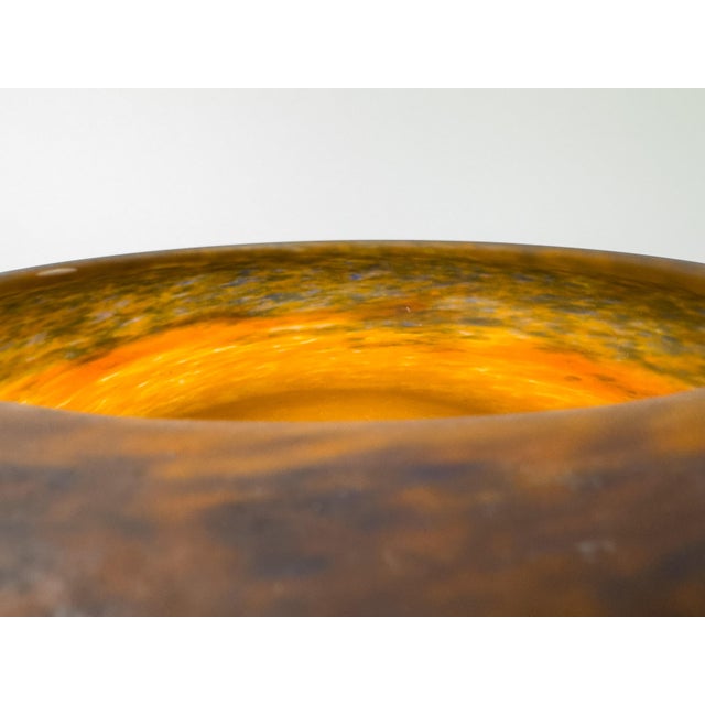 Muller Frères Muller Frères Lunéville Art Deco Mottled Glass Vide-Poche Bowl For Sale - Image 4 of 14