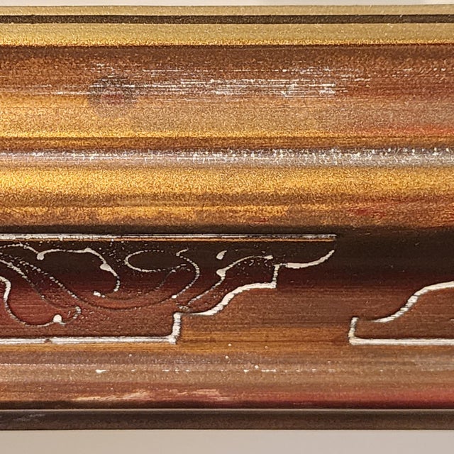 Mid 20th Century Vertical Antiqued Arch Top Wall Mirror Warm Gold Painted Wood For Sale In New York - Image 6 of 16