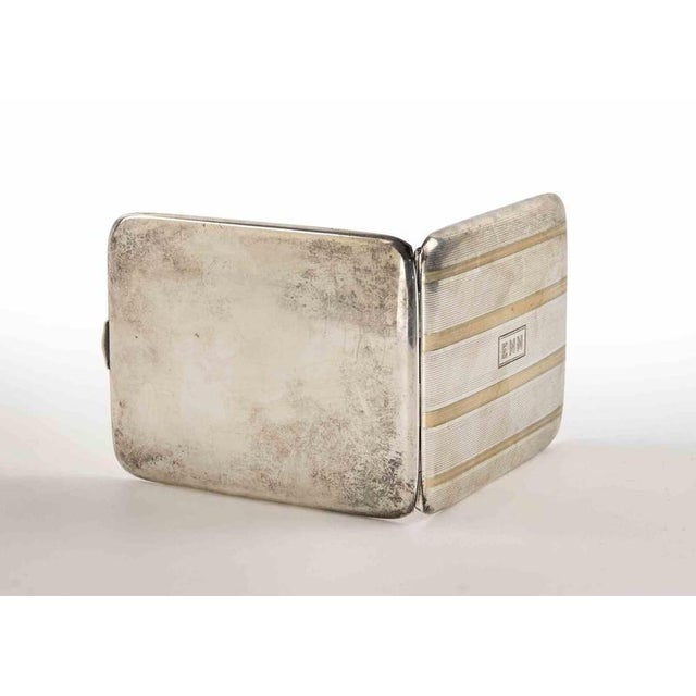 Art Deco Silver and Gold Cigarette Case by Wise and Son, 1930s For Sale - Image 4 of 8