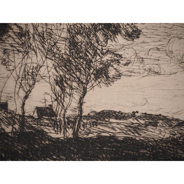 Modern Jean-Baptiste Camille Corot, In the Dunes, Memory of the Bois de la Haye, Original Signed Engraving For Sale - Image 3 of 5