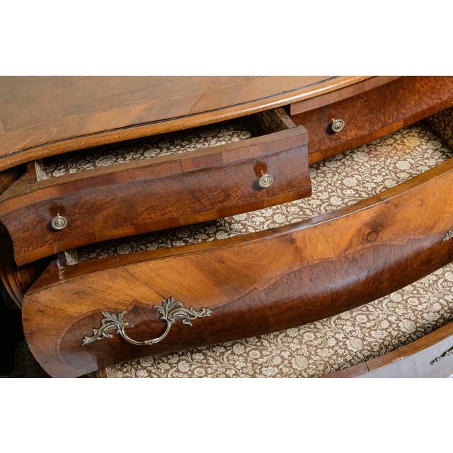 Italian Walnut Bombe Chest For Sale - Image 4 of 10