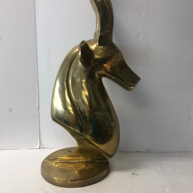 Hollywood Regency Brass Gazelle Head Statue For Sale - Image 12 of 13