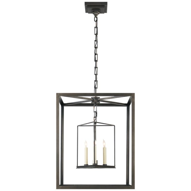 Chapman & Myers for Visual Comfort Signature Osborne Lantern in Aged Iron For Sale