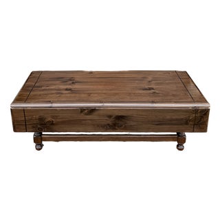1980s Ethan Allen Old Tavern Antiqued Pine Rustic Traditional Drop Leaf Coffee Table (12-8021) For Sale
