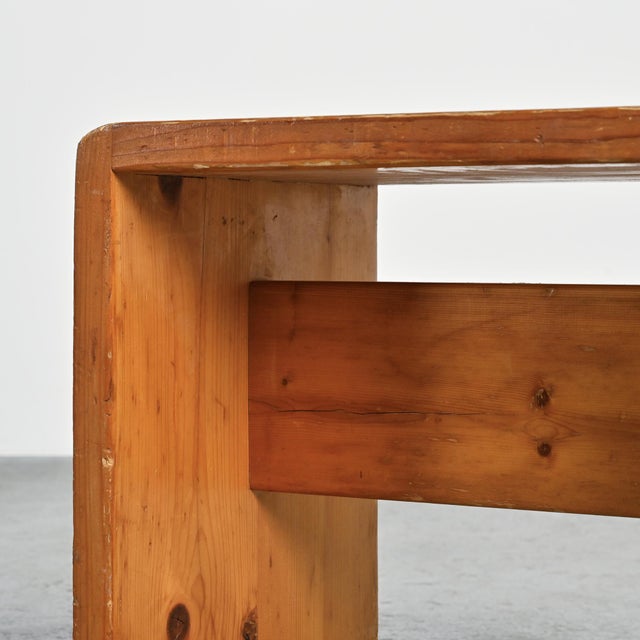 Wood Pine Stools by Bernard Taillefer, 1960, Set of 4 For Sale - Image 7 of 15