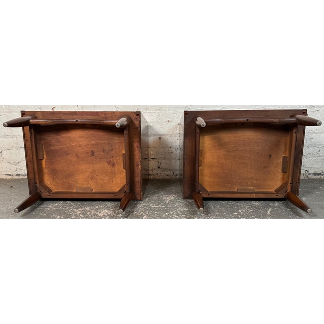 Late 20th Century Pair of Walnut Drop Door Night Stands by Carlton House Fine Furniture For Sale - Image 15 of 16
