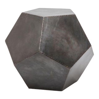Senet Zinc Geometrical Stool/ Side Table For Sale