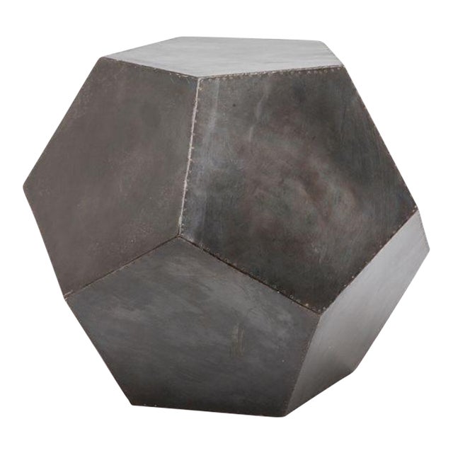 Senet Zinc Geometrical Stool/ Side Table For Sale